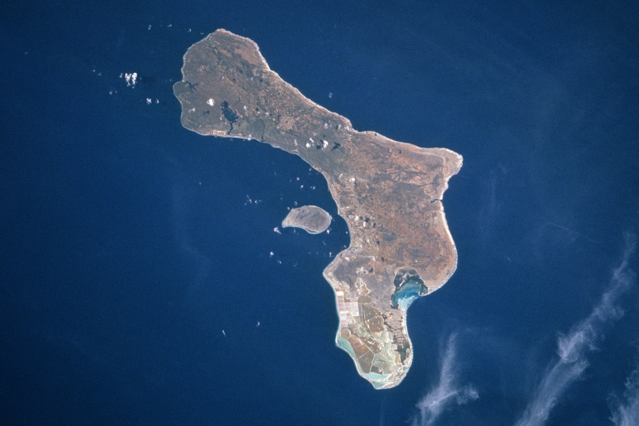 1 Bonaire -NASA.  Lac Bay, on  SE side of the Island