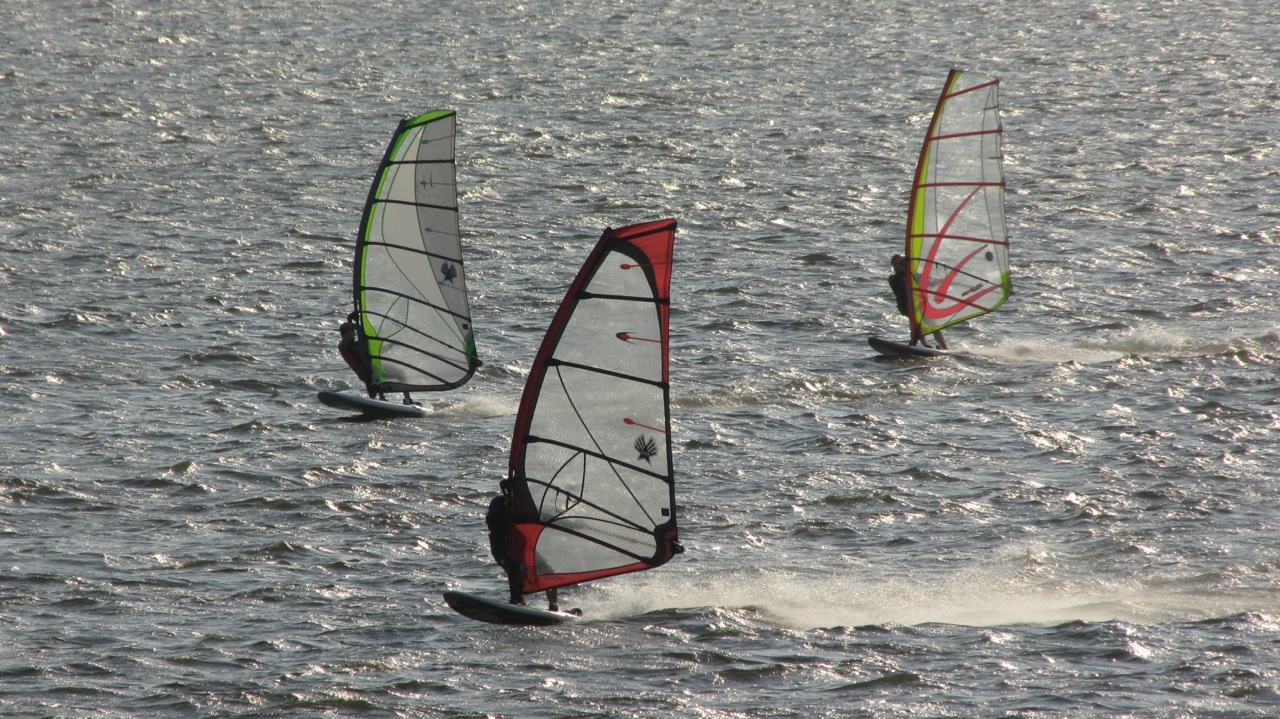 31 View of windsurfers from deck
