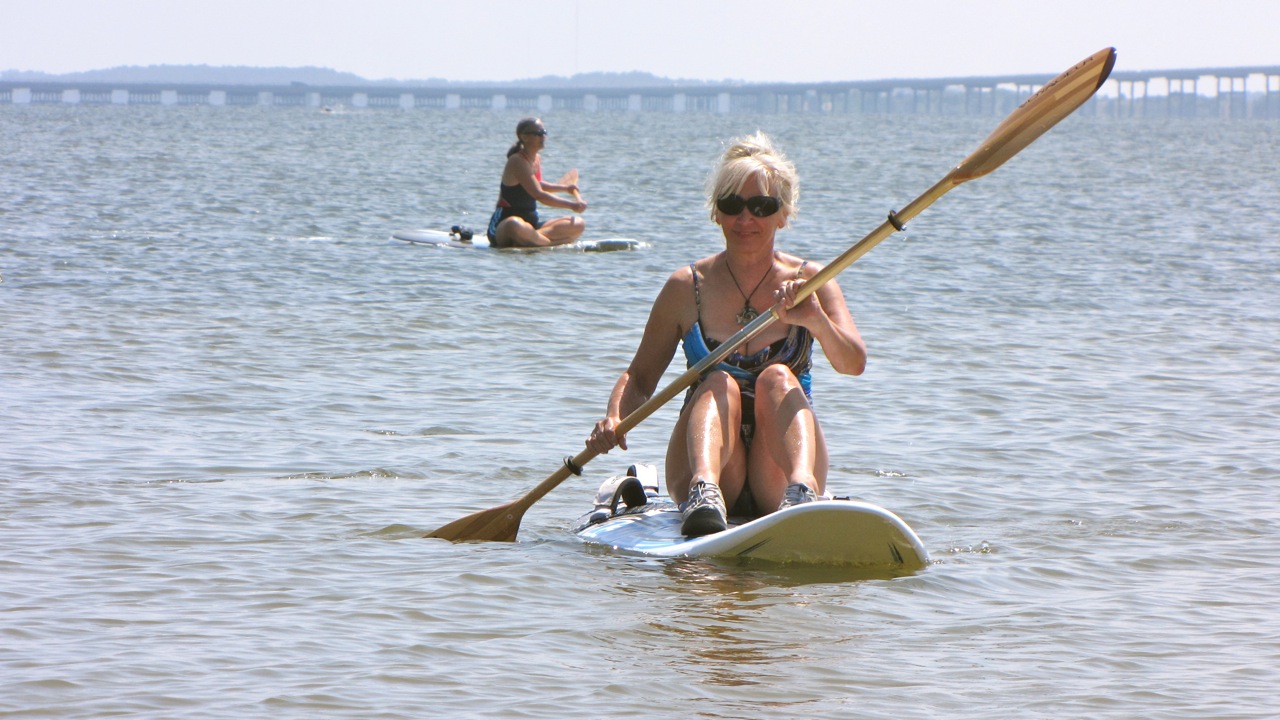 IMG_3159 Peggy &amp; Betsey paddling boards on no-wind day.jpg