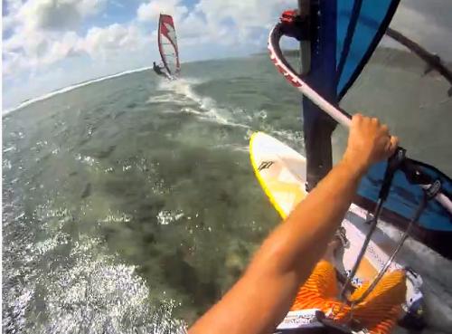 Windsurfing over Shallow Water in Guam