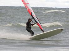 11 Windsurfable Paddle Board is big, but turns in waves