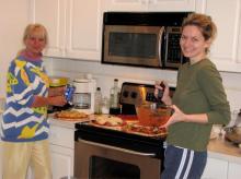 Peggy &amp; Blanka prepare home cooked pizzas as gale force winds rock our house