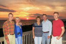 16 Sunset from deck, Barrett &amp; Peggy, Mel &amp; Alice, Marcel